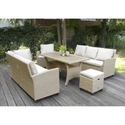 Loungemöbelset 'Prato' Stahl beige 6-teilig