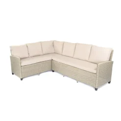 Loungemöbelset 'Prato' Stahl beige 6-teilig