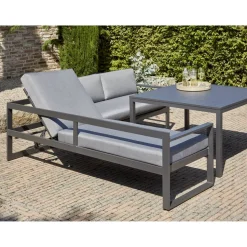 Loungemöbelset 'Romy' Aluminium hellgrau 5-teilig