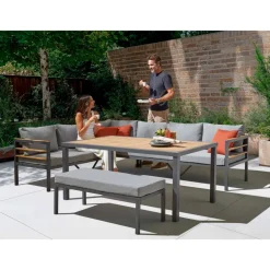 Loungemöbelset 'Selma' Aluminium grau 4-teilig