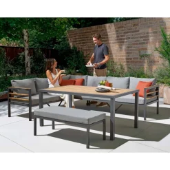 Loungemöbelset 'Selma' Aluminium grau 4-teilig
