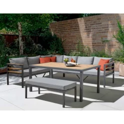 Loungemöbelset 'Selma' Aluminium grau 4-teilig