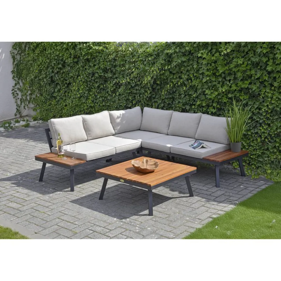 Loungemöbelset 'Theresa' Stahl beige 4-teilig