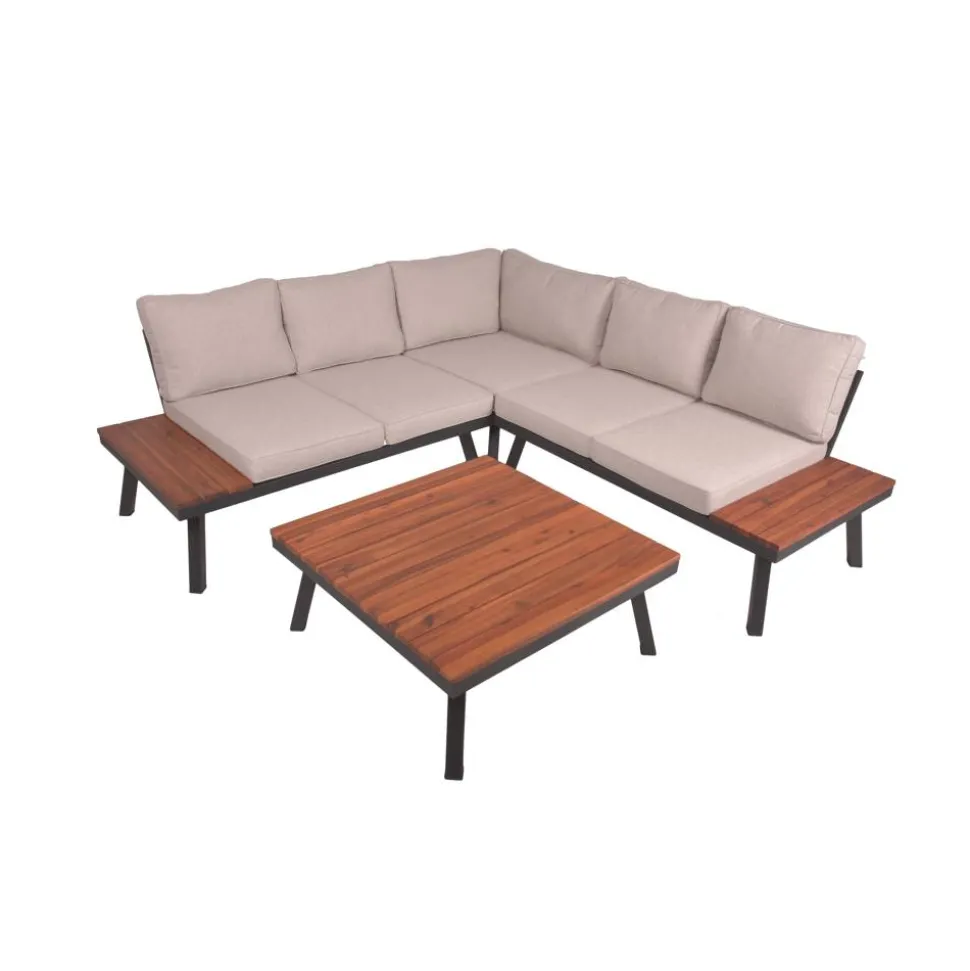 Loungemöbelset 'Theresa' Stahl beige 4-teilig