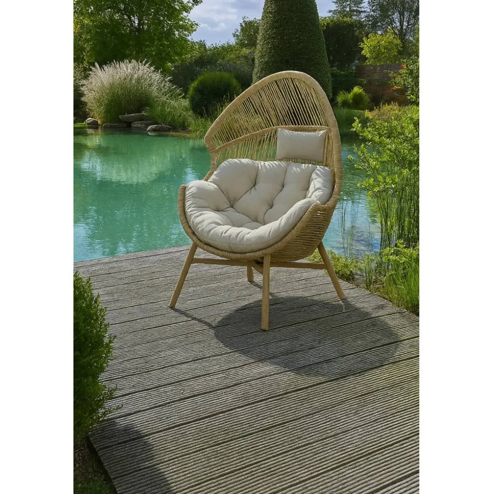 Loungesessel 'Jolanda' Polyethylen beige 100 x 98 x 142 cm