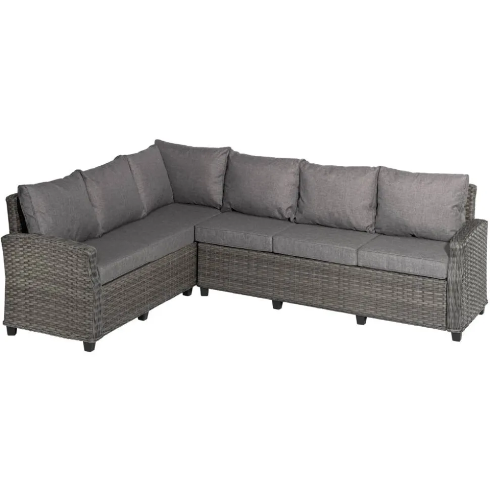 Loungesofa 'Delia' Aluminium braun/grau 274 x 188 cm