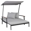 Loungesofa 'Tiara' 2-Sitzer Aluminium grau/schwarz 138 x 147 x 97 cm
