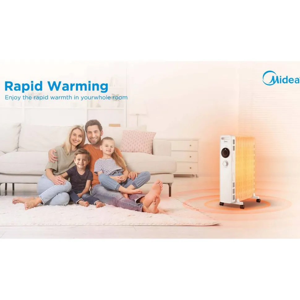 Ölradiator 'NY2513-22MR' weiß 13 Rippen 2500 W