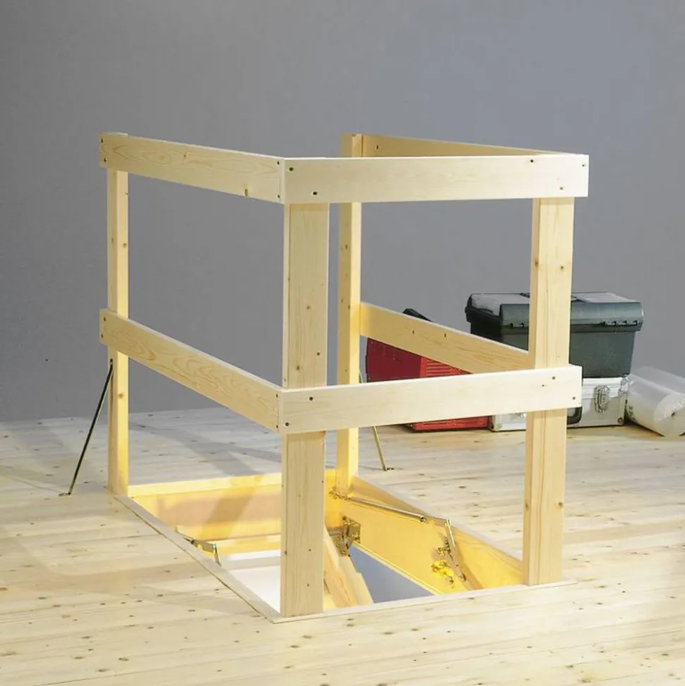 Lukenschutzgeländer für Bodentreppen Fichte 130 x 70 x 100 cm