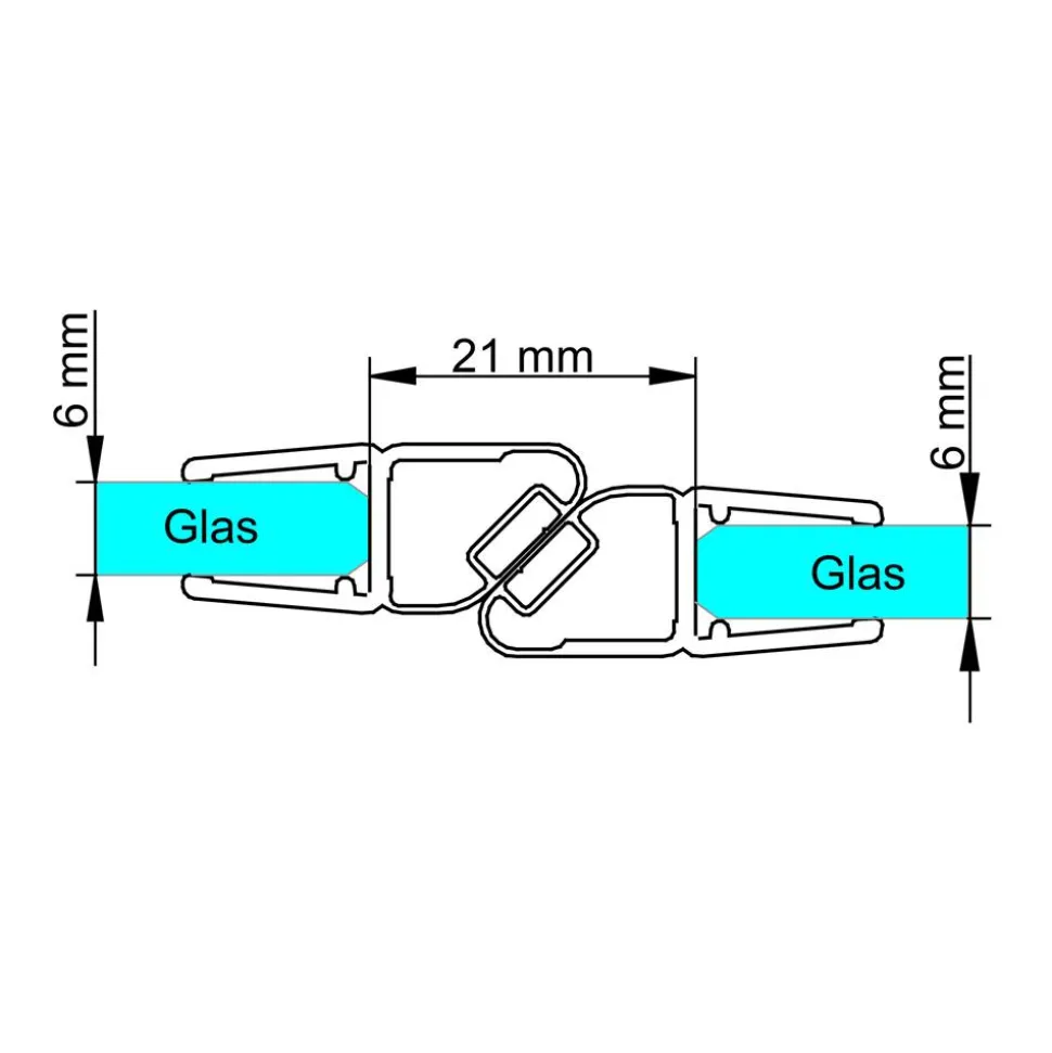 Magnetprofil 45° 'MasterClass' 2er-Pack, 200 cm