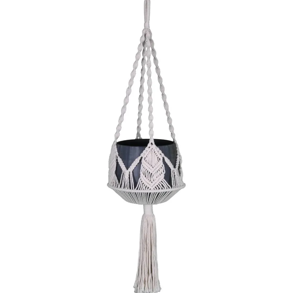 Makramee-Hängeampel Baumwolle natur 90 cm, ohne Topf