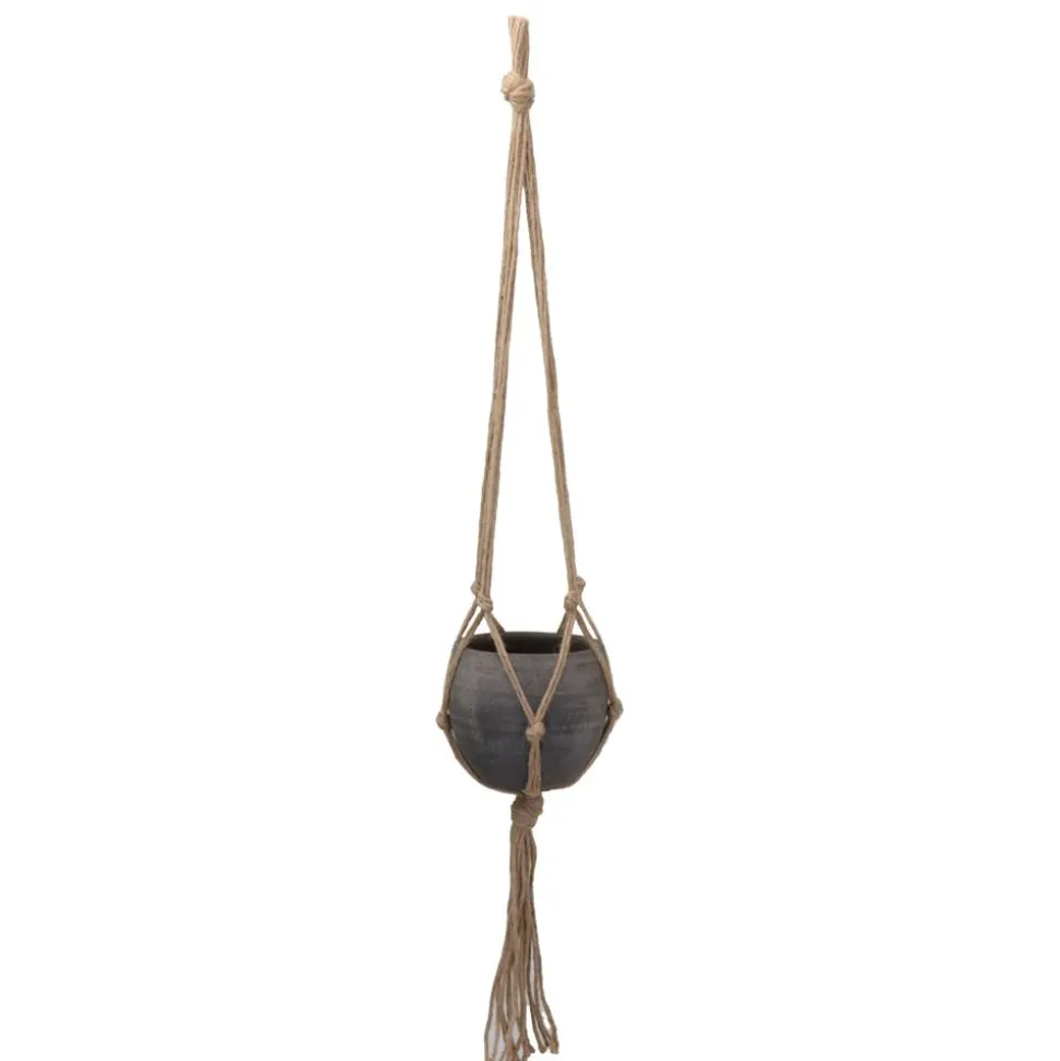 Makramee-Hängeampel Jute für Töpfe von Ø 15 - 17 x 15 cm