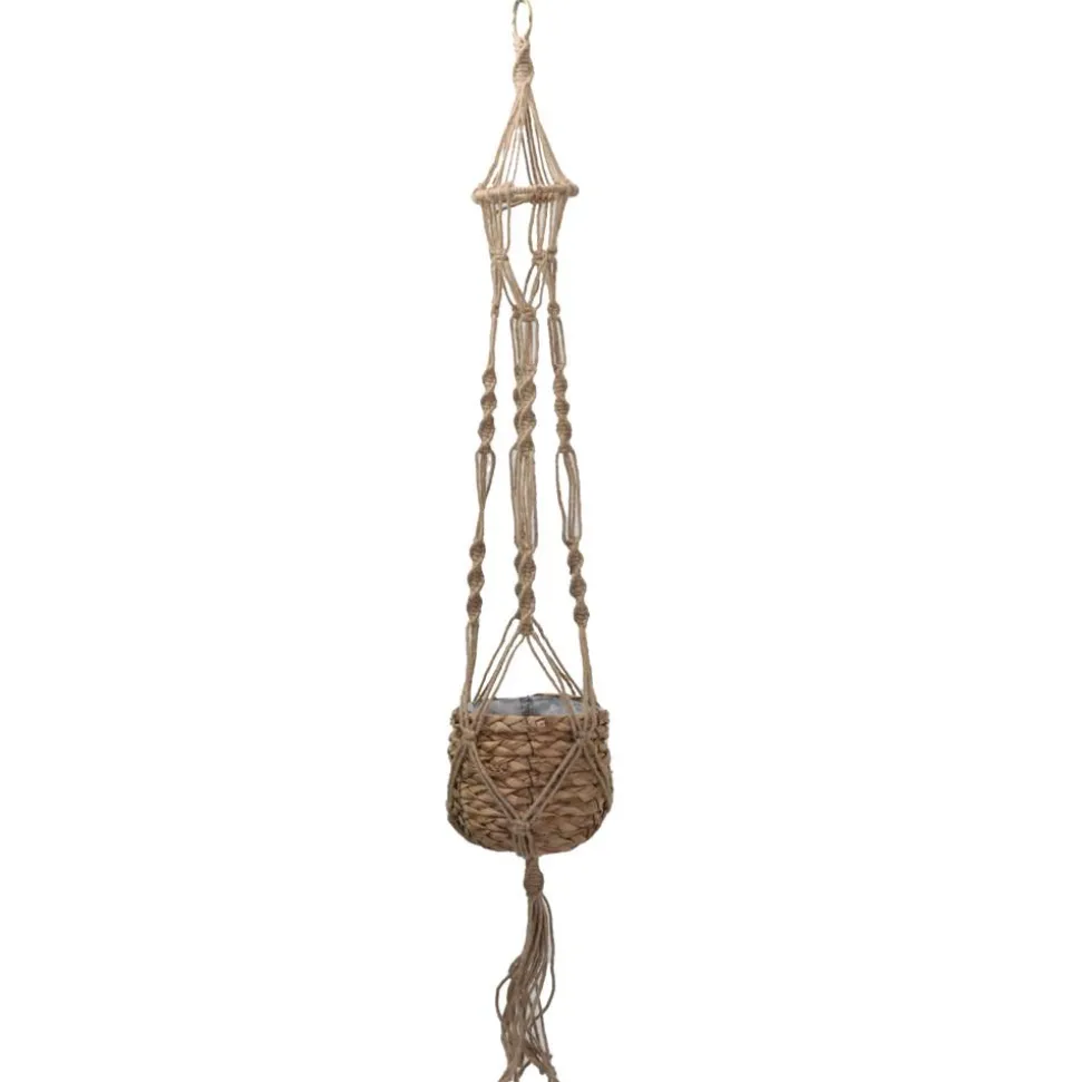 Makramee-Hängeampel Jute für Töpfe von Ø 15 - 17 x 15 cm