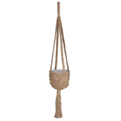 Makramee-Hängeampel Jute natur 80 cm, ohne Topf