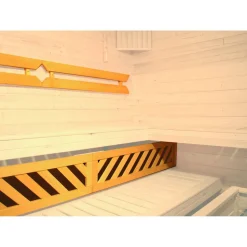 Massivholz-Elementsauna 'Kemi Eck' 196 x 146 x 200 cm mit Glastür