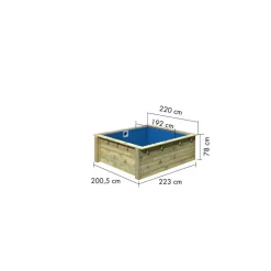 Massivholzpool 'Modell Minipool' 200,5 x 78 x 223 cm