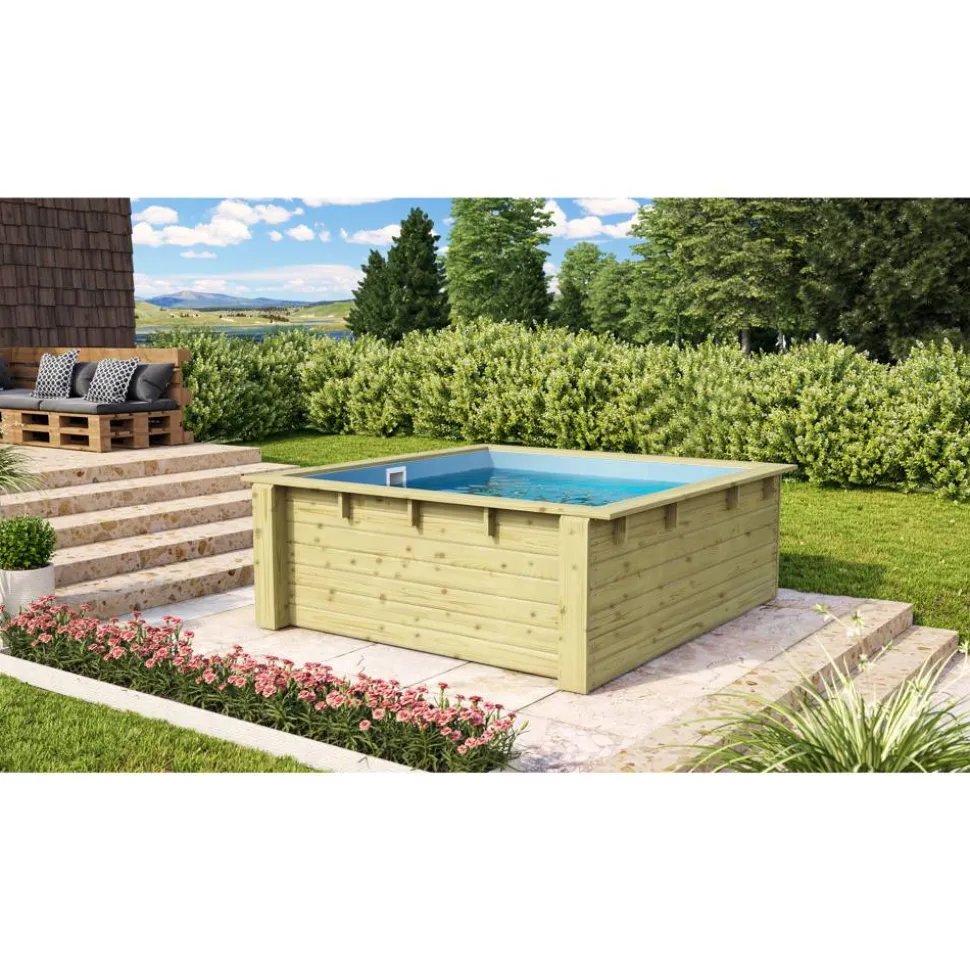 Massivholzpool 'Modell Minipool' 200,5 x 78 x 223 cm