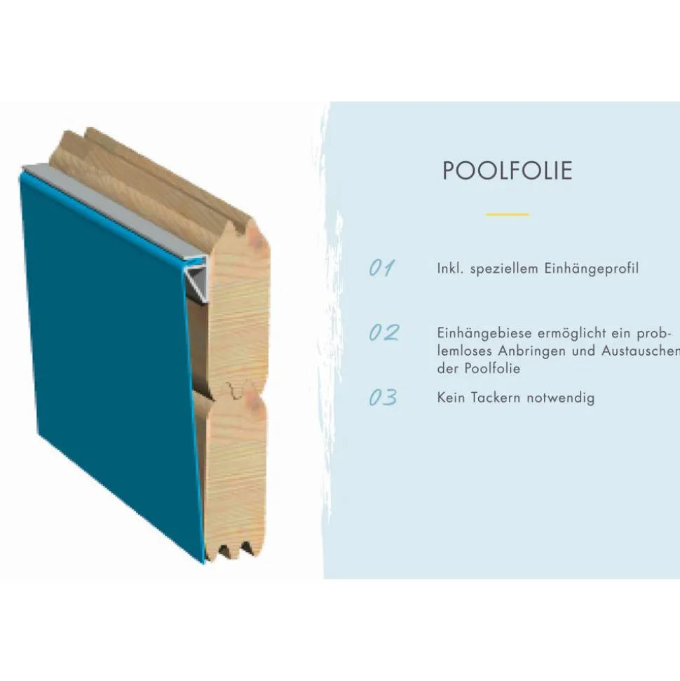 Massivholzpool 'Modell Minipool' 200,5 x 78 x 223 cm