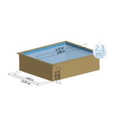 Massivholzpool-Set 'City' 225 x 225 x 68 cm mit Leiter und Sandfilter