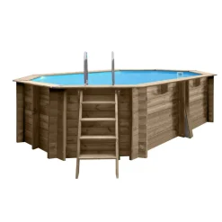 Massivholzpool-Set 'Grenade 2' 436 x 336 x 117 cm mit Leiter und Sandfilter