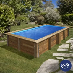 Massivholzpool-Set ''Lemon' 375 x 200 x 68 cm mit Leiter und Sandfilter