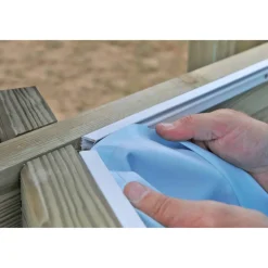 Massivholzpool-Set 'Lili 2' Ø 280 x 107 cm mit Sicherheitsleiter und Aqualoonfilter