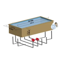 Massivholzpool-Set 'Mint' 1010 x 418 x 146 cm mit Leiter und Sandfilter