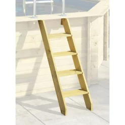 Massivholzpool-Set 'Modell 2 C' 470 x 470 x 124 cm mit Sonnendeck und Tiefbeckenleiter
