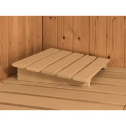 Massivholzsauna 'Sinai 3' mit Ofen und Dachkranz natur 264 x 212 x 198 cm, 9 kW