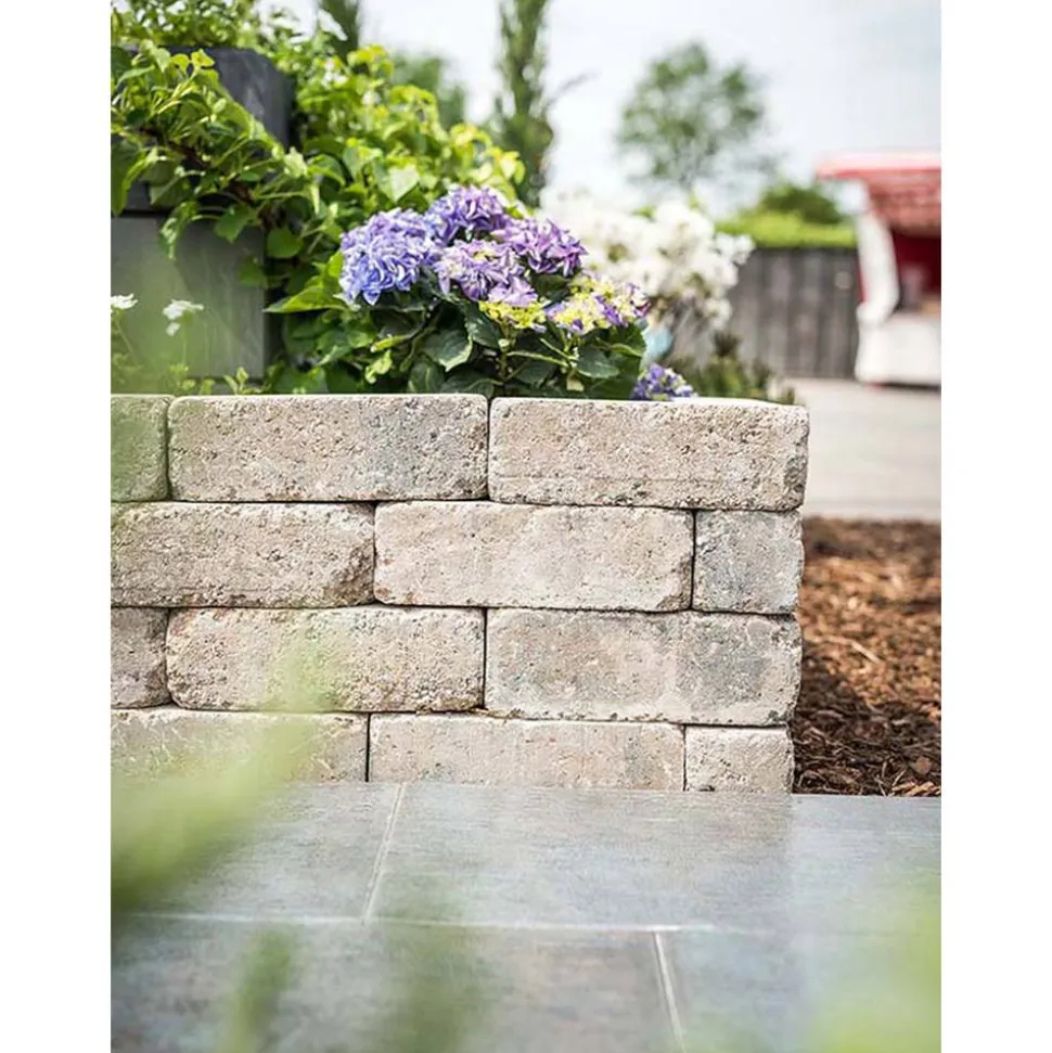 Mauerstein 'T-Wall Aged' Beton muschelkalkfarben 30 x 10 x 10 cm