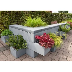 Mauerstein 'T-Wall Trend' Beton hellgrau 45 x 22,5 x 16,5 cm