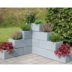 Mauerstein 'T-Wall Trend' Beton hellgrau 45 x 22,5 x 16,5 cm