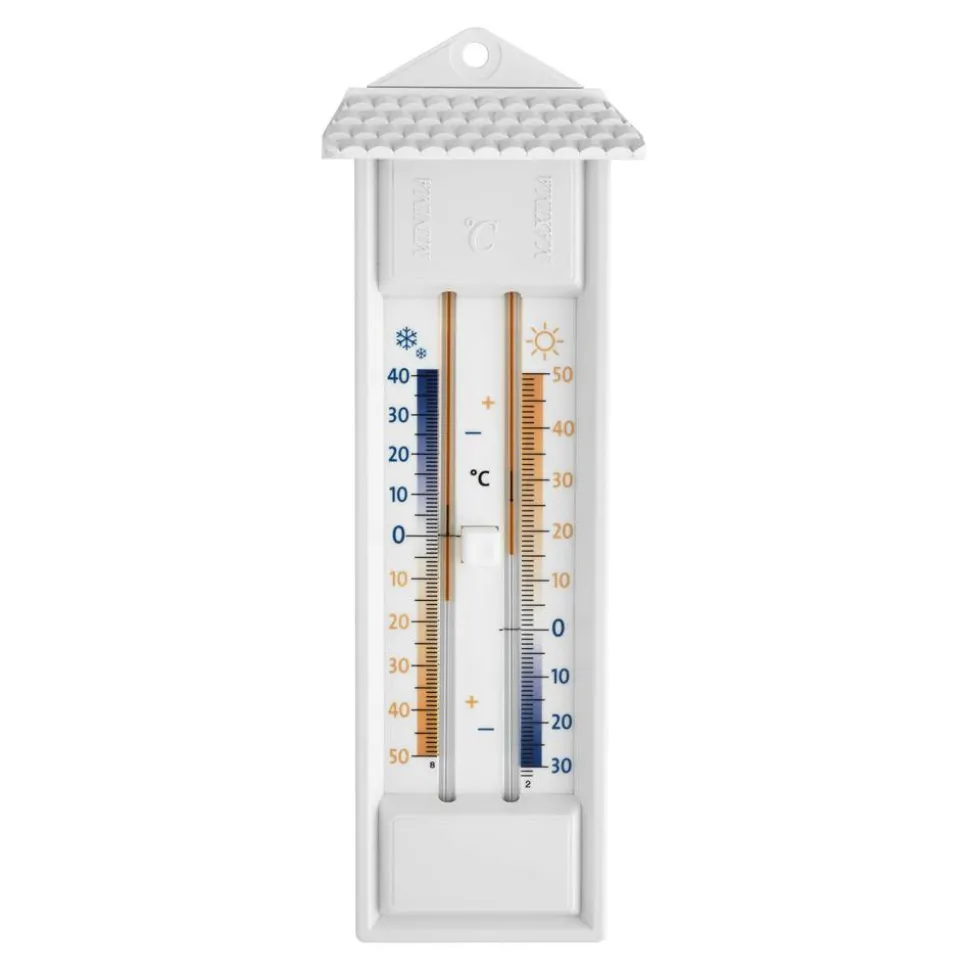 Maxima-Minima-Thermometer Kunststoff weiß 8 x 3,2 x 23,2 cm