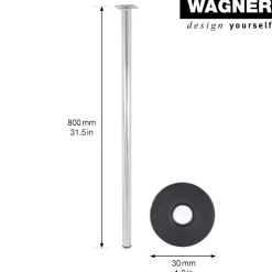 Möbelbein 'Classic ST 1180' Stahl edelstahlfarben Ø 30 x 800 mm