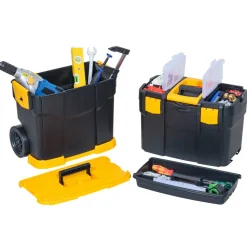 McPlus rollbarer Werkzeugkoffer 'Mobile P 24' schwarz/gelb 46 x 29 x 67,5 cm