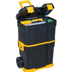 McPlus rollbarer Werkzeugkoffer 'Mobile P 24' schwarz/gelb 46 x 29 x 67,5 cm