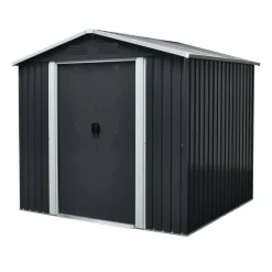 Metallgerätehaus 'Düsseldorf II 86' schiefer/weiß 236 x 174 x 206 cm
