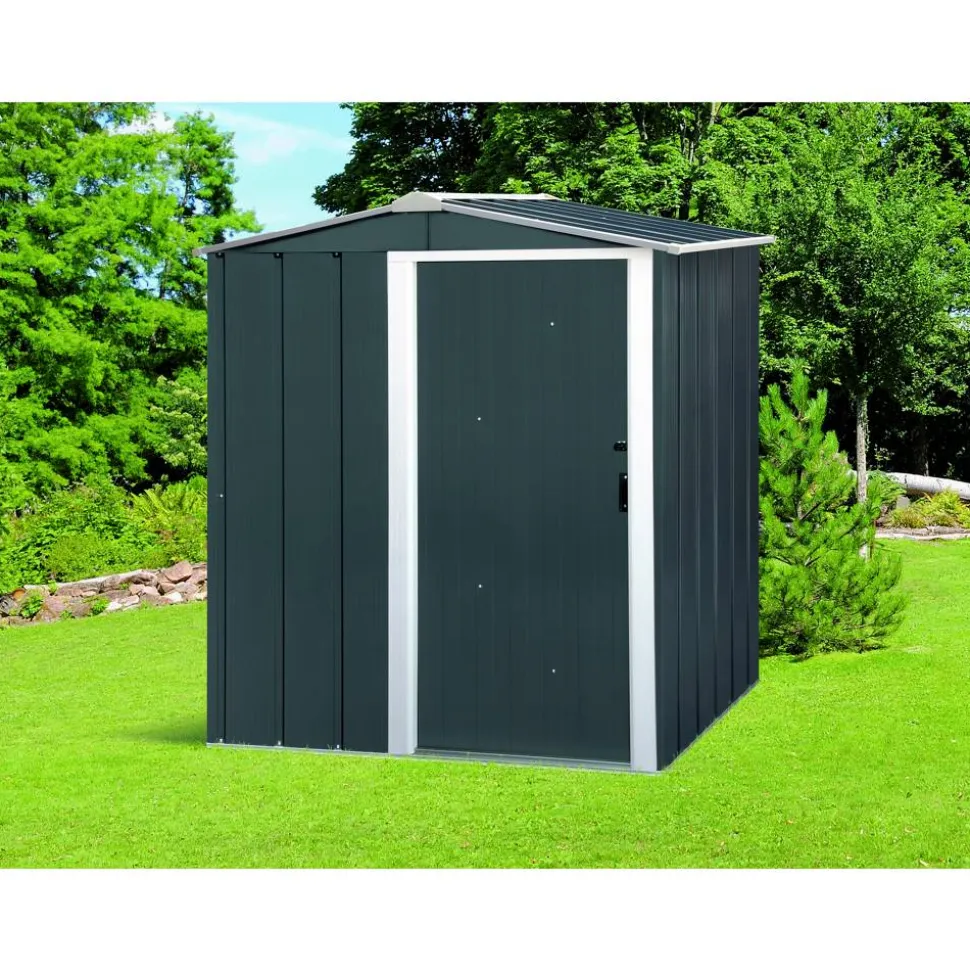 Metallgerätehaus 'Eco 5x4' anthrazit/weiß 162 x 122 x 182 cm