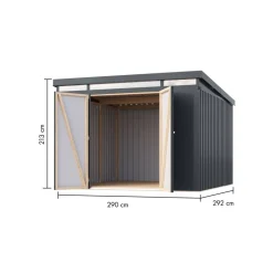 Metallgerätehaus 'Taurus 3,5' anthrazit 290 x 213 x 292 cm