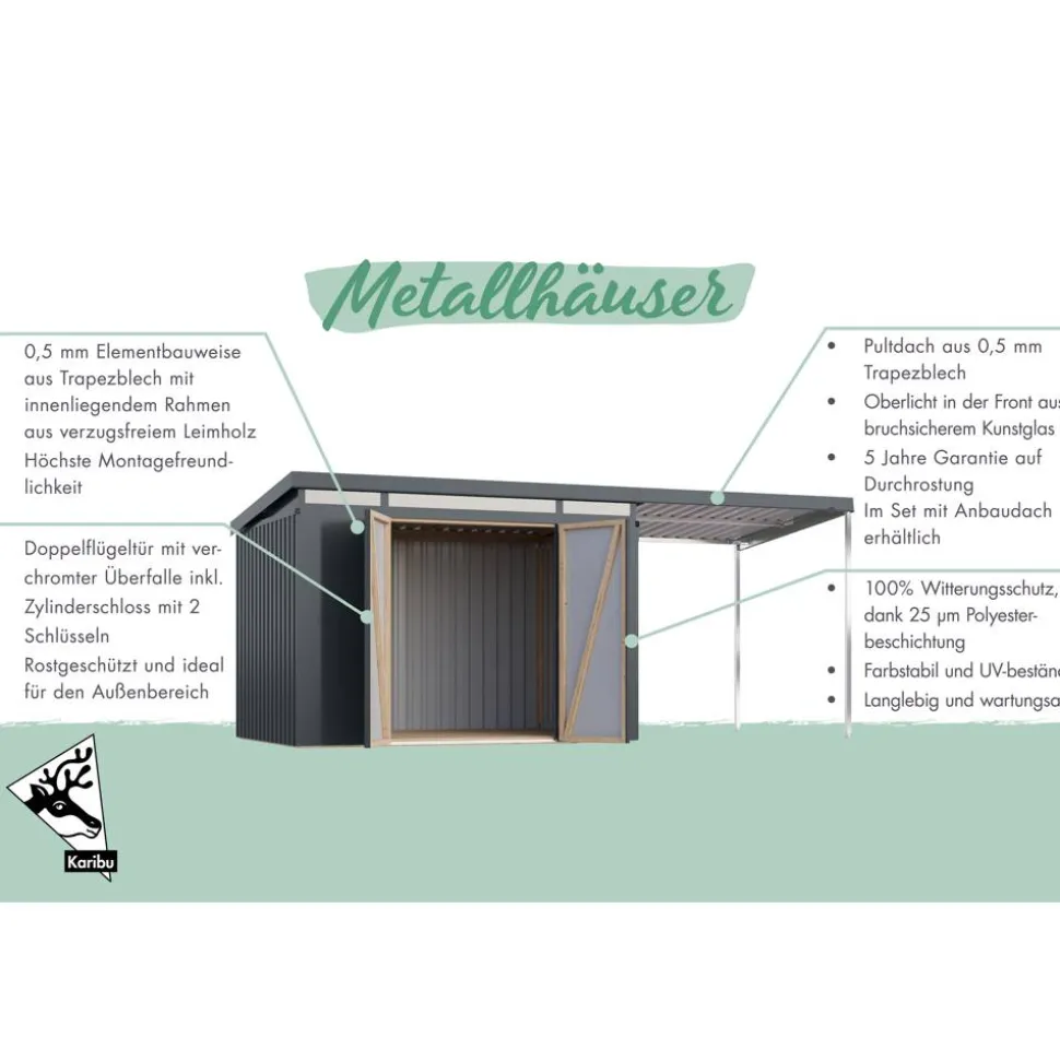 Metallgerätehaus 'Taurus 2' anthrazit 207 x 213 x 209 cm