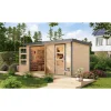 Metall-Holzgartenhaus 'Antaris A' Fichtenholz naturbelassen Metall graualuminium 400,5 x 209 x 213,5 cm