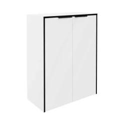 Midischrank 'Flair' weiß/schwarz inklusive Wäschekorb mit Auszug 62,8 x 82,3 x 32 cm