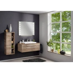 Midischrank 'Stanford' braun furniert 42 x 106 x 32 cm links