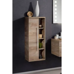 Midischrank 'Stanford' braun furniert 42 x 106 x 32 cm links
