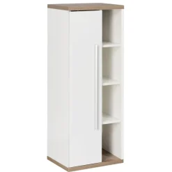 Midischrank 'Stanford' weiß, braun glänzend 42 x 106 x 32 cm