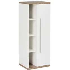 Midischrank 'Stanford' weiß, braun glänzend 42 x 106 x 32 cm