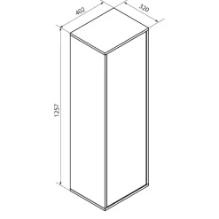 Midischrank 'Vita' Eichefarben Braun links 40,2 x 125,7 x 32 cm