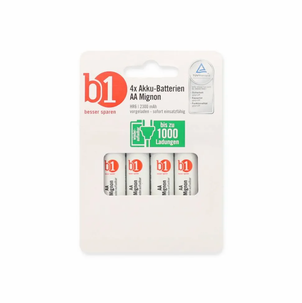 Mignon-Akku-Batterien HR6 AA 4 Stück