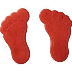 Mini Dusch- und Wanneneinlage Füße XXS 15 x 9 cm rot 6 Stück