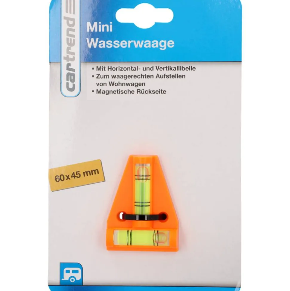 Mini-Wasserwaage mit zwei Libellen orange 58 x 43 mm